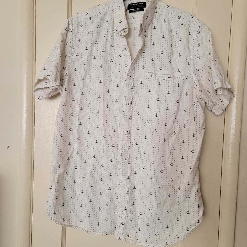 Men's Denim & Flower Shirt